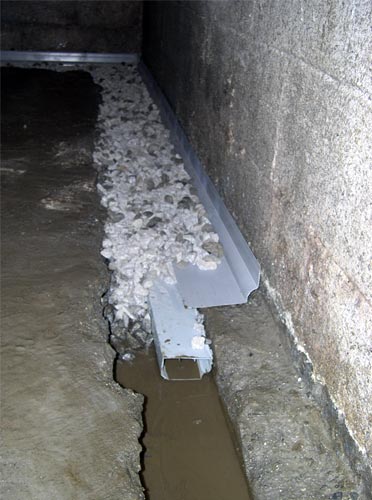 below concrete floor french drain lg