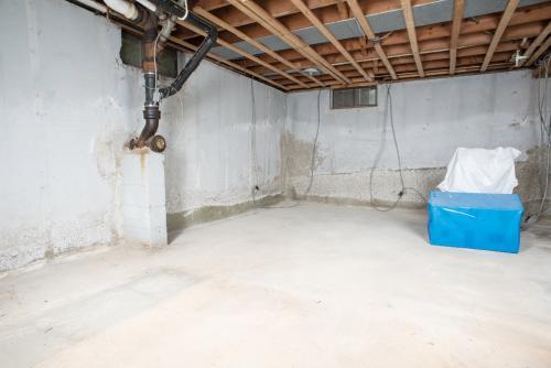 Before basement waterproofing