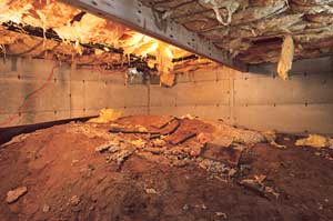A clean, empty crawl space in in La Grange.